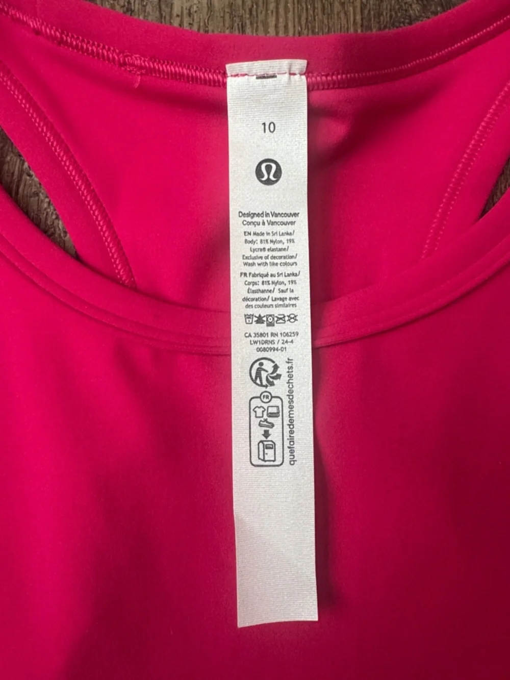 Women's Hot Pink Racerback Tank Top - Picture 3 of 3